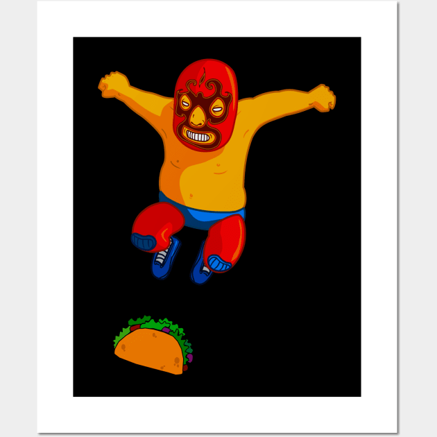 Funny Wrestling and Tacos Wall Art by RomeroCancela